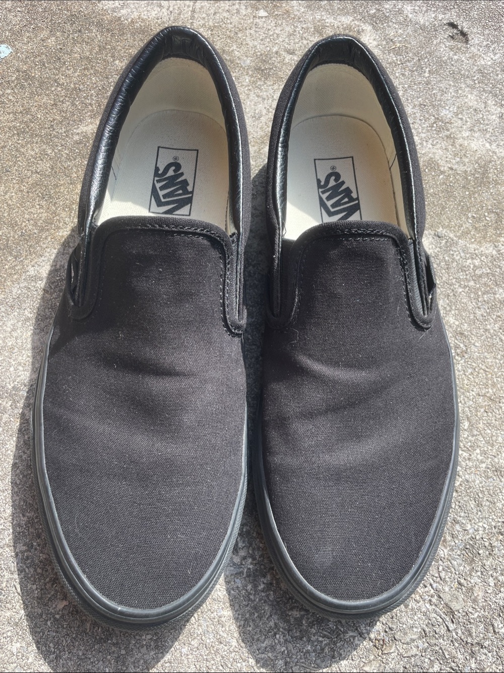 Vans Black Canvas Slip-On Loafers